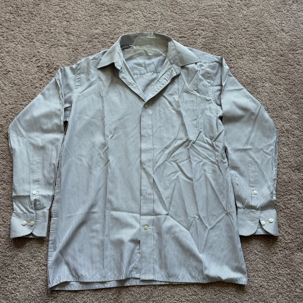 Raymond Gray-Striped Button Down